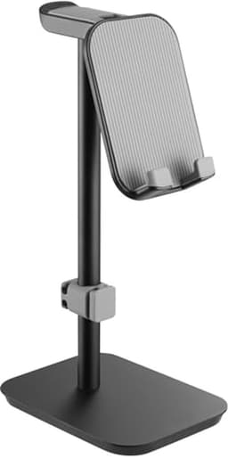 Hoofdtelefoonhouder met kantelbare telefoonstandaard - Aluminium en ergonomisch ontwerp voor thuis en kantoor — thumbnail 1