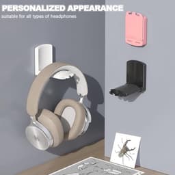 Opvouwbare Hoofdtelefoonhouder - Universele Zelfklevende Stand voor Gaming-Headsets - Desk & Wall Mount (Wit) — thumbnail 2