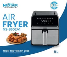 Airfryer 8L – Digitale Heteluchtfriteuse – 1800W – RVS – Touchscreen LED Display – Olievrij – Multifunctioneel – Easy Clean – Familieformaat — thumbnail 4