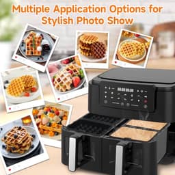 Siliconen Luchtfriteuse Voeringen - 2 Stuks Herbruikbare Wafel Inserts voor Heteluchtfriteuse — thumbnail 5