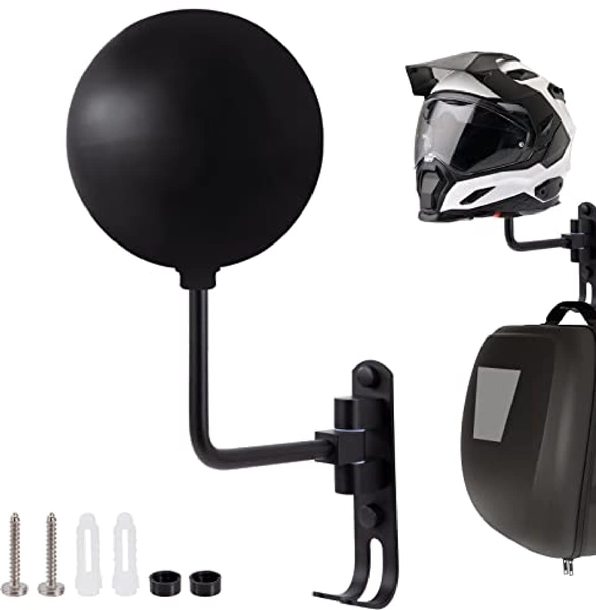 Wandmontage Helmhouder met 180 Graden Rotatie voor Motorhelmen en Fietshorloges — afbeelding 1