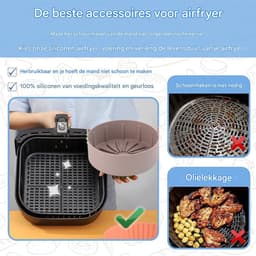 Elkuaie Silikon Pot Liners - Airfryer Siliconen Bakje Ronde - 16cm Wiederverwendbaar voor Meeste Modellen - 1 - Keuken - Bruin — thumbnail 2
