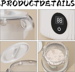QTTVBTNA - 1L Mini wasmachine - Kleine draagbare wasmachine - Voor baby- en ondergoed - USB-oplaadbaar - Compact & stil - Wit - 12.5x12.5x20.5cm - 1 stuk — thumbnail 2