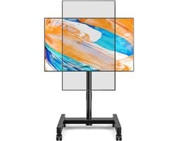 Mobiele TV-standaard op wielen voor 13-50 inch televisies met hoogteverstelling