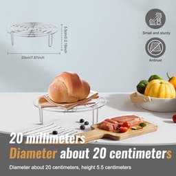 Rond roestvrij stalen stoomrek voor Air Fryer - 20 x 5,5 cm — thumbnail 2