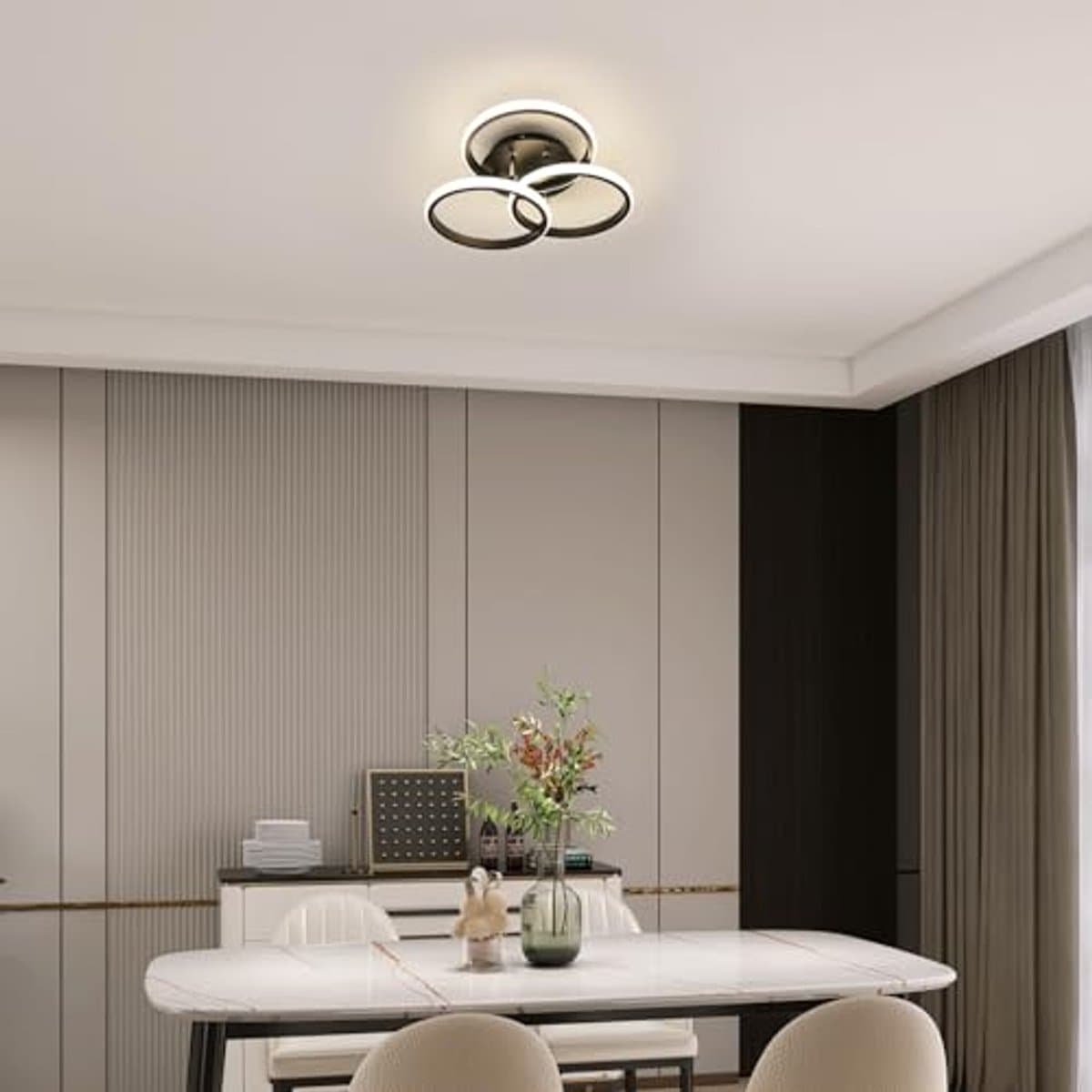 Dimbare LED-plafondlamp 40CM, 42W - Modern zwart met afstandsbediening — afbeelding 1