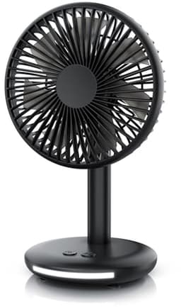 Draadloze Mini USB Tafelventilator met Accu - Stille Brushless Motor en Lichtstrip — thumbnail 5