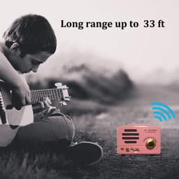 JeiibrZui Retro Bluetooth Speaker - Vintage Bluetooth Speaker - 3W Vermogen 1200 mAh Batterij 5-8 Uur Speelduur - 1 Stuk - Roze — thumbnail 5