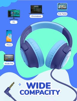Koptelefoon kinderen met draad - Kinderkoptelefoon - Bedrade hoofdtelefoon - Veilig volume - School - Tablet - Laptop - Reizen - Muziek luisteren — thumbnail 4