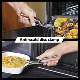 2-stuks RVS anti-verbrandingsklemmen - Multifunctionele keuken anti-verbrandingsklemmen voor kommen - Klemmen voor hete platen - Keukengereedschap - Antislipontwerp - Geschikt voor ovens, airfryers, stoomkokers en potten en kommen - Zilver — thumbnail 4