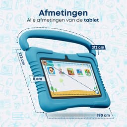 Gloovon® - Kindertablet - Ouderlijk Toezicht - 7 Inch - 2G RAM - 32GB opslagruimte - Android 10 - Kindertablet vanaf 3 jaar - 2500mAh - Bluetooth 4.0 - Tablet - Inclusief beschermhoes - Blauw — thumbnail 2