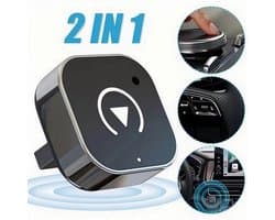 2-in-1 Draadloze CarPlay- en Android Auto-Adapter - Plug & Play CarPlay-Dongle Converteert Bedraad Naar Draadloos, Snelle Automatische Verbinding - Geen Vertraging, Compact (Zwart)