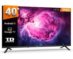 40 Inch Smart TV met Google Assistant en Android 14 - Full HD TV met Chromecast