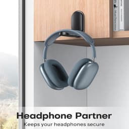 Koptelefoonstandaard, bureaustandaard - zelfklevende koptelefoonhaak, vast, gaming koptelefoonstandaard onder het bureau, magnetische opvouwbare koptelefoonclip, Geschikt voor Sony clipstandaard, Beats — thumbnail 4