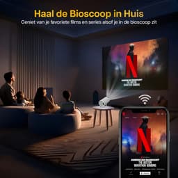 Lumenix® ONE Mini Beamer - Smart TV & 4K support - Netflix - Android 14.0 - Projector - WiFi 6 & Bluetooth 5.0 - Voor iOS en Android - Home Cinema - Wit — thumbnail 2