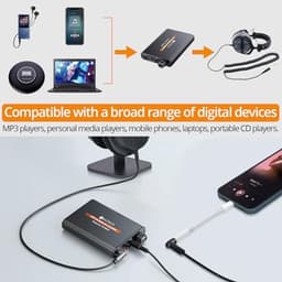 Hoofdtelefoonversterker 3,5 mm Draagbare Hifi Versterker met Versterkingsschakelaar — thumbnail 3