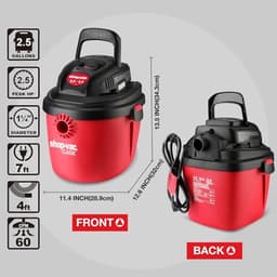 Compacte Nat-en Droog Stofzuiger 7,6 L met Opvouwbare Handgreep en Multifunctionele Accessoires — thumbnail 2