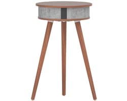 Doppler Barista SoundTable – 3-in-1 Bluetooth Speaker Tafeltje met Wireless Charging & Houten Design –Donker Koffie