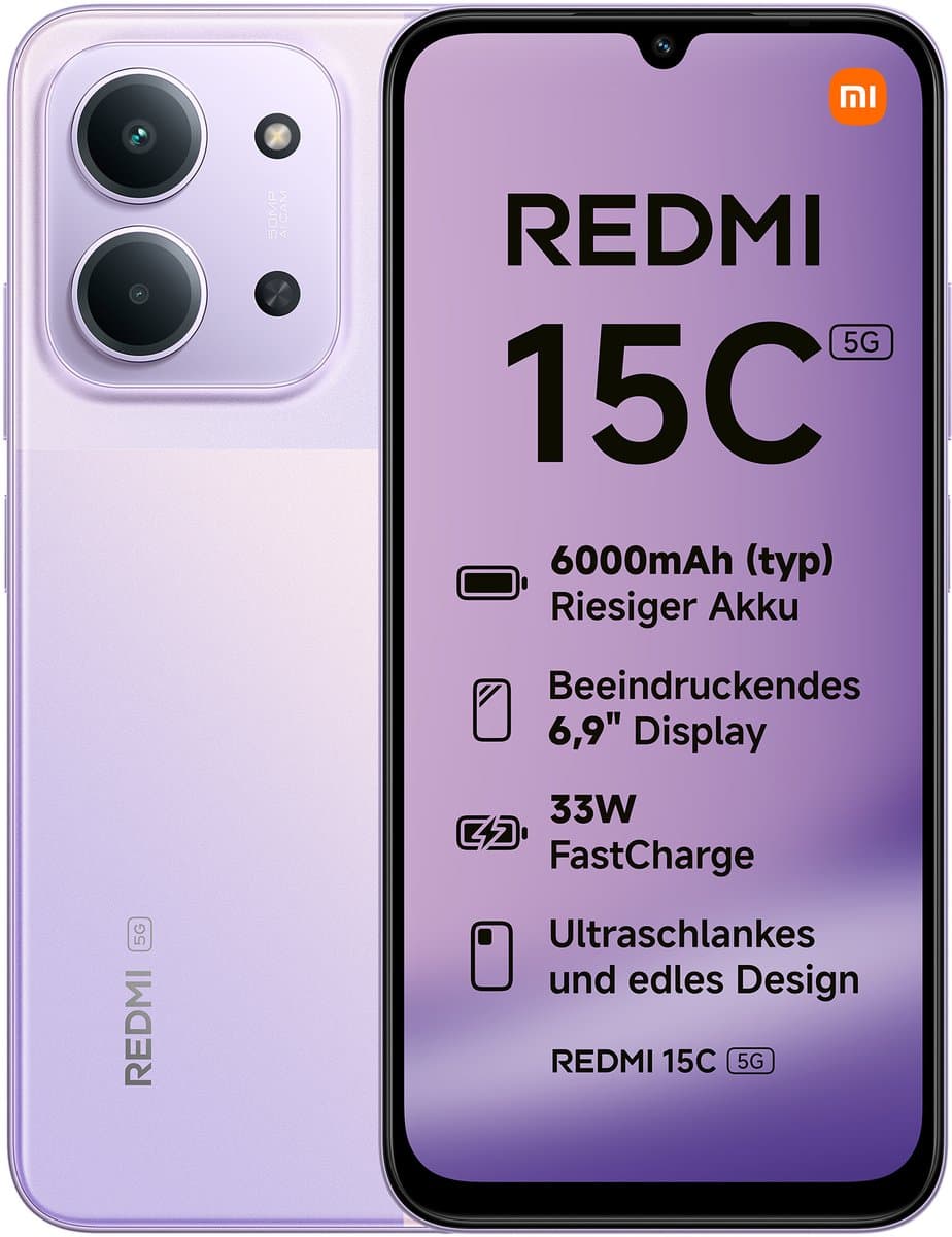 Smartphone-Redmi 15C 5G-4GB+128GB-De Viooltje Van De Schemering — afbeelding 1
