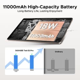 DOOGEE Tab E3 Pro Tablette avec Clavier Android 15 13"+90Hz Helio G100 Octa-Core,32GB RAM+256GB ROM 11000mAh Batterij Metalen Behuizing,Zwart — thumbnail 4
