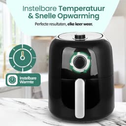 Emerio Airfryer - Heteluchtfriteuse - 3.2L - 1450W - Regelbare Thermostaat 80-200ºC - Timer functie 30 min - Cool Touch - Snelle Opwarmfunctie - AF-125770 Zwart — thumbnail 4