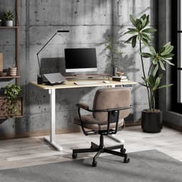 SENSE7 NOJO LIGHT - Zit Sta Bureau - 120 cm x 60 cm - Elektrisch bureau - Verstelbare bureau - Elektrische Hoogteverstelling, Hoogte 72-118 cm, Intelligent Bedieningspaneel, Lichtbruin-Wit — thumbnail 4