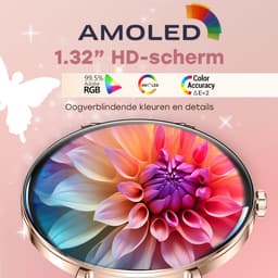 Bizoule Amor Smartwatch Dames - Rosé-Goud - AMOLED - Horloge met Belfunctie - Stappenteller - Hartslagmeter - Slaapmonitor - Multisport - Geschikt voor Android en iOS — thumbnail 4