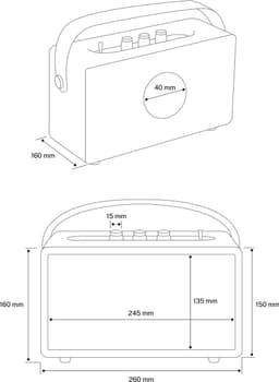 CREATE - Draagbare luidspreker met Bluetooth, USB en AUX, Groot - SPEAKER RETRO — thumbnail 2