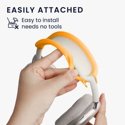 kwmobile band voor koptelefoon - geschikt voor AppleAirPods Max / AirPods Max 2 - Hoofdband cover van zacht siliconen materiaal - In oranje — thumbnail 4