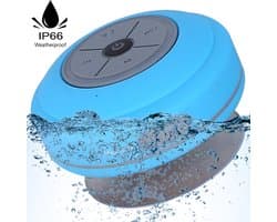 TuseRxln Bluetooth Speaker Waterproof - Zuignap - Koppelbaar Met LED - 1 Stuks - Voor In De Douche Of Buiten Blauw