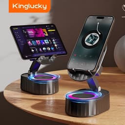 Smartphonehouder met luidspreker Kinglucky ZJ-016, 5 W, Zwart — thumbnail 2