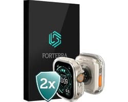 Hoesje - 2 Stuks Geschikt voor Apple Watch Ultra 3 (49 mm) - Sterk & Shockproof - Siliconen Case Cover - Smartwatch Full Bumper Hoes - Transparant