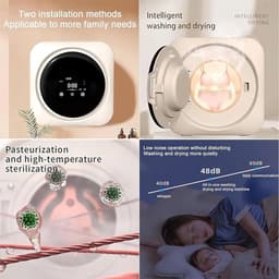 Compacte 2-in-1 Wasmachine en Droger met LCD Bedieningspaneel - Geschikt voor Kleine Ruimtes en Wandmontage — thumbnail 4
