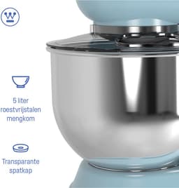 Westinghouse Retro Standmixer - 1200W - Keukenmachine 5L Mengkom - Keukenrobot - Keukenmixer - Foodprocessor - Blauw — thumbnail 5