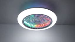 RGB Plafondventilator - Met Speaker - Dimbaar Met Afstandsbediening - 12 Kleuren - 50W - RGB Muziek Ventilator - Woonkamerlamp - Kroonluchter Ventilator — thumbnail 2