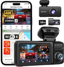 RedTiger F17 Elite 4K 128gb night vision dashcam - 4K + 2x Full HD resolutie met Sony Starvis 2 sensoren – Interieur camera - 128gb Micro SD kaart - 3,0 inch touchscreen Lcd - Wifi en Gps - Parkeerbewaking - G-sensor - Loop recording — thumbnail 1