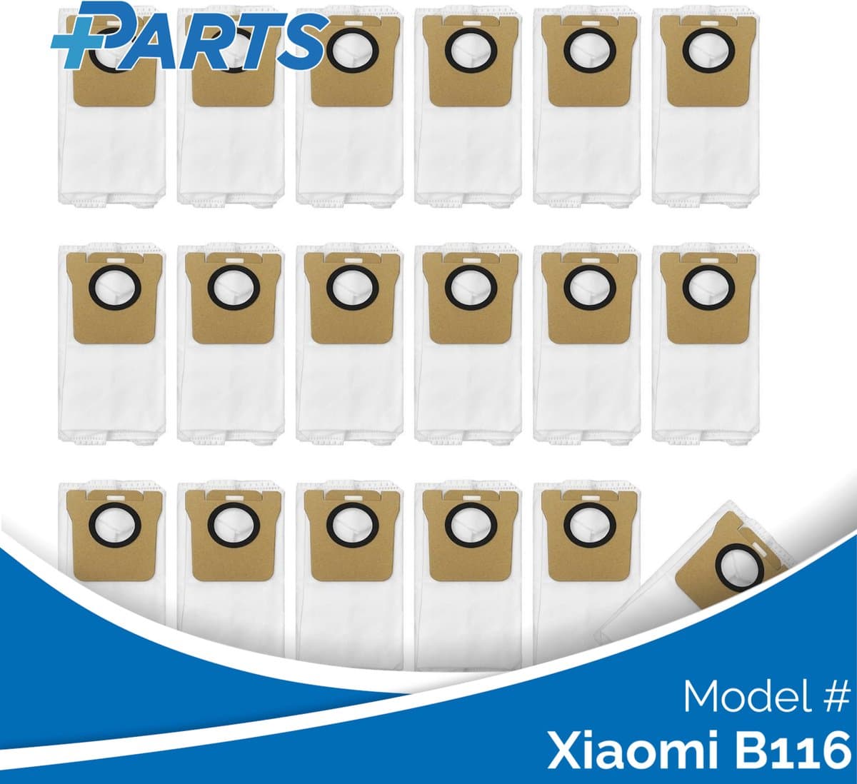 Xiaomi B116 Stofzakken (18 Stuks, Plus.Parts® alternatief voor RDB3) — afbeelding 1