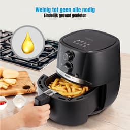 SCH® Mini airfryer - Airfryer - Airfryer klein - Zwart - ‎27cm x 27cm x 31cm — thumbnail 4