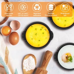 4 stuks luchtkoker silicone bakkerij multifunctionele gemakkelijk te reinigen bakken dessert luchtkoker kleine bakkerij bakken muffins bakken gereedschap - zwart — thumbnail 3