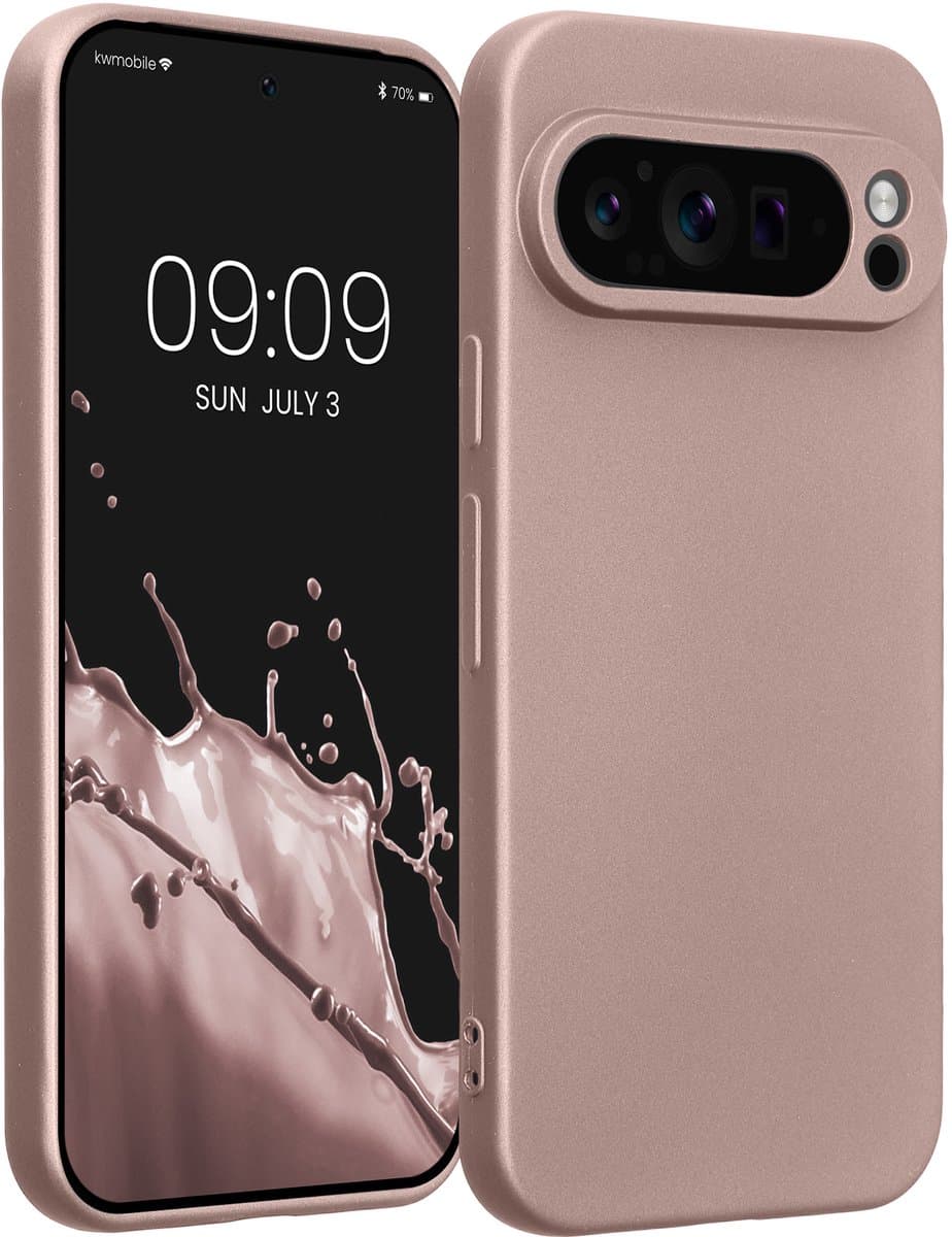 kwmobile metallic telefoonhoesje van TPU - geschikt voor Google Pixel 9 Pro - Flexible case voor smartphone - In metallic arctische bes — afbeelding 1