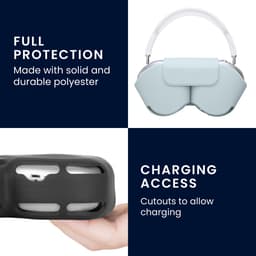 kwmobile cover voor over-ear koptelefoon - Compatibel met Apple AirPods Max / AirPods Max 2 - Van polyester - In lichtblauw — thumbnail 3