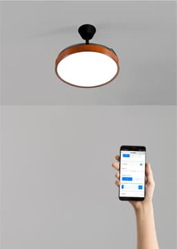 CREATE - Plafondventilator 40W stil (Ø108cm) met intrekbare bladen met licht LED - Met WiFi + afstandsbediening - WIND CLEAR STUDIO — thumbnail 3