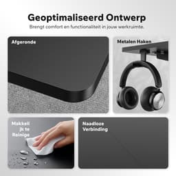 SENSE7 NOJO LIGHT - Zit Sta Bureau - 120 cm x 60 cm - Elektrisch bureau - Verstelbare bureau - Elektrische Hoogteverstelling - Hoogte 72-118 cm - Intelligent Bedieningspaneel - Zwart — thumbnail 5