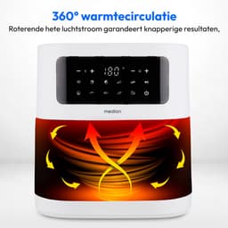 MEDION E40 XL heteluchtfriteuse (5,2 L, airfryer, 2 150 W, 9 automatische programma’s, bakfunctie, frituren zonder olie, touchbediening, LED-display), mat — thumbnail 6