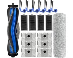 18 stuks Accessoiresets geschikt voor Ecovacs Deebot X9 pro Omni/X9 pro Robotstofzuiger Vervangende Onderdelen, 1 Hoofdborstel 1 Mop Roller 6 Stofzak 4 Filter 6 Zijborstel