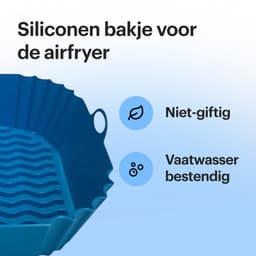 HipWare - Airfryer Siliconen mandje - Antiaanbaklaag - Vaatwasserbestendig - Vierkant - Blauw — thumbnail 2