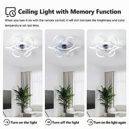 45 cm Plafondventilator met Verlichting - Stil, Dimbaar en Omkeerbaar met 6 Snelheden voor Woonkamer en Slaapkamer — thumbnail 1