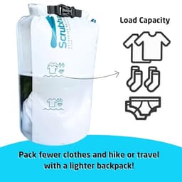 Scrubba UNTOUCHED Laundry Bag, Environmentally Friendly Portable Washing Machine, Lightweight Manual Washing Machine for Travel, Camping and Baby Clothing, Travel Supplies, Use with Detergent or Hand — thumbnail 2
