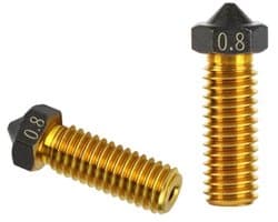 3D printer reserveonderdelen - 3D Printer Nozzles - 2-delige Vulkanische Messing Nozzles 0,8mm, Zonder Anti-borstkop, Geschikt voor 1,75mm 3D Printers