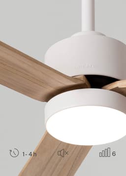 CREATE - Stille plafondventilator 40W met licht - Wit / Licht hout - Ø132cm - Afstandsbediening - WIND MODERN — thumbnail 5